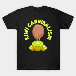 Funny Kiwi Cannibalism Pun Adorable Animal Fruit T-Shirt